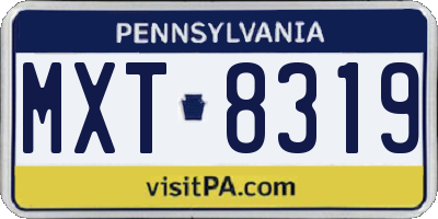 PA license plate MXT8319