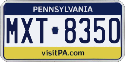 PA license plate MXT8350