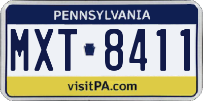 PA license plate MXT8411
