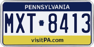 PA license plate MXT8413
