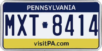 PA license plate MXT8414