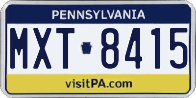 PA license plate MXT8415