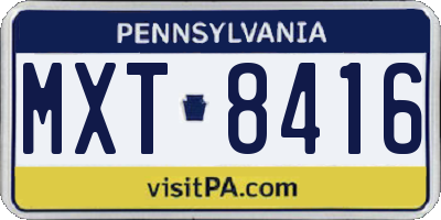 PA license plate MXT8416