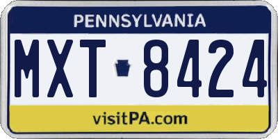 PA license plate MXT8424
