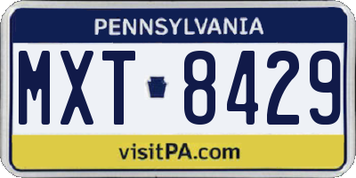PA license plate MXT8429