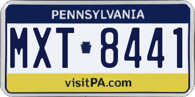 PA license plate MXT8441