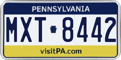 PA license plate MXT8442