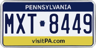 PA license plate MXT8449