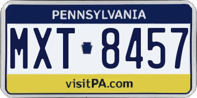 PA license plate MXT8457