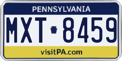 PA license plate MXT8459