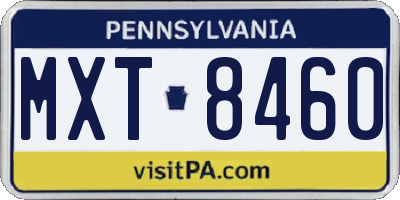 PA license plate MXT8460
