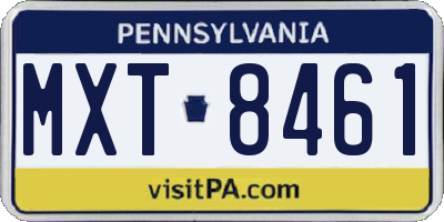 PA license plate MXT8461