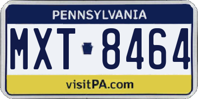 PA license plate MXT8464