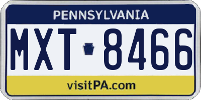 PA license plate MXT8466