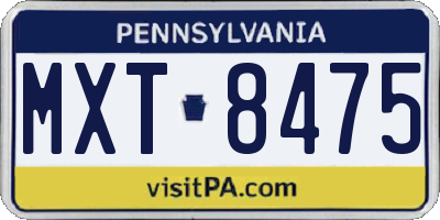 PA license plate MXT8475