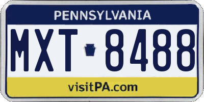 PA license plate MXT8488