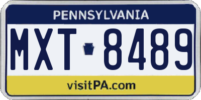 PA license plate MXT8489
