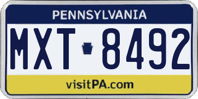 PA license plate MXT8492