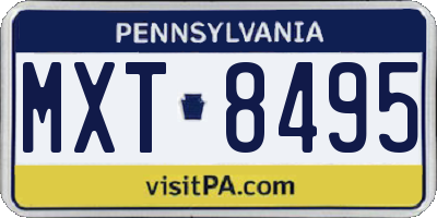 PA license plate MXT8495