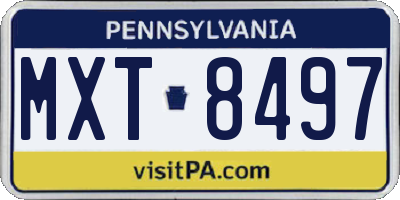 PA license plate MXT8497