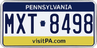 PA license plate MXT8498