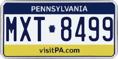 PA license plate MXT8499