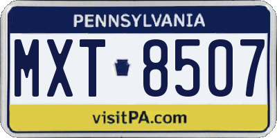 PA license plate MXT8507
