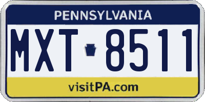 PA license plate MXT8511