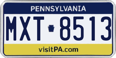 PA license plate MXT8513