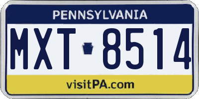 PA license plate MXT8514