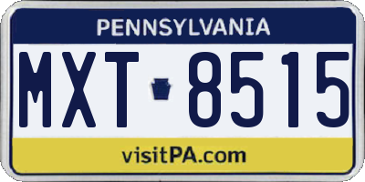 PA license plate MXT8515