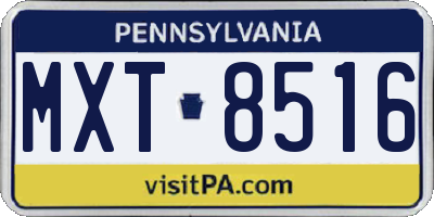 PA license plate MXT8516