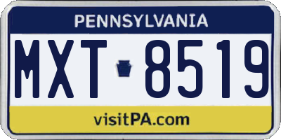 PA license plate MXT8519