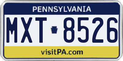PA license plate MXT8526