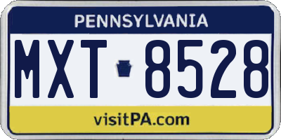 PA license plate MXT8528