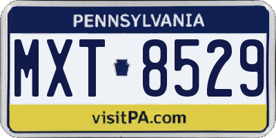 PA license plate MXT8529