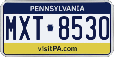 PA license plate MXT8530