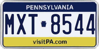 PA license plate MXT8544