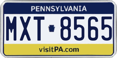 PA license plate MXT8565