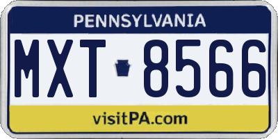 PA license plate MXT8566