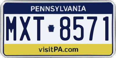 PA license plate MXT8571