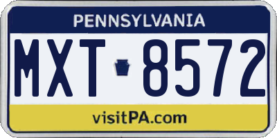 PA license plate MXT8572