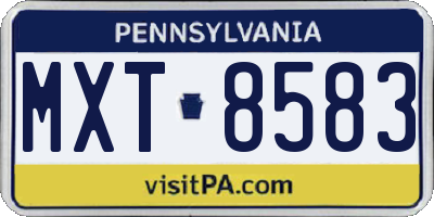 PA license plate MXT8583