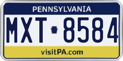 PA license plate MXT8584