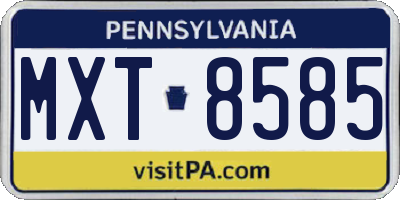 PA license plate MXT8585
