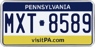 PA license plate MXT8589