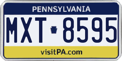 PA license plate MXT8595