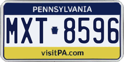 PA license plate MXT8596