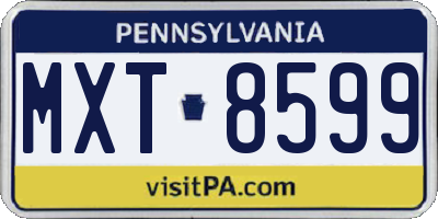 PA license plate MXT8599