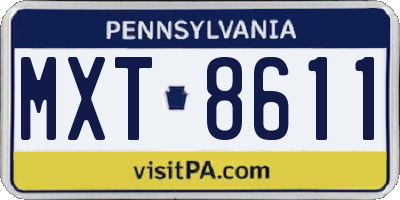 PA license plate MXT8611